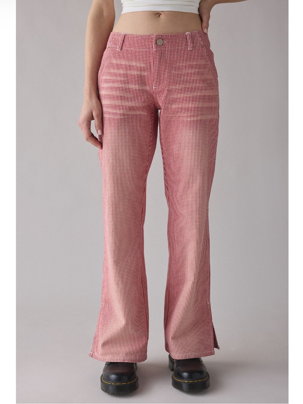 Urban Outfitters Red Mid-Rise Straight Leg Pant